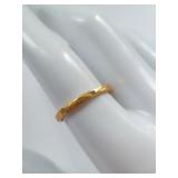 Minimalist Gold-Toned Sterling Silver Ring with Ti
