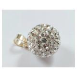 925 Sterling Silver Rhinestone Encrusted Pendant