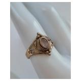 Sterling Silver Ring with Beautiful Pink Stone