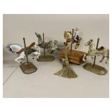 Set of 4 Collectible Carousel Horse Figurines with