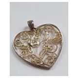 Intricate Sterling Silver Heart-Shaped Filigree De