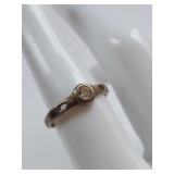 Vintage Sterling Silver Ring with Clear Stone Inla