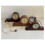 Vintage Mantel Clocks Lot: Telechron, GE, Hammond