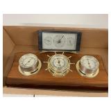 Vintage Nautical Weather Station Set with Baromete