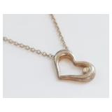 Elegant Heart-Shaped Pendant Necklace with Clear S