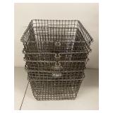 Set of 5 Vintage Industrial Wire Baskets