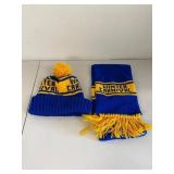 Winter Carnival Hat and Scarf Set Blue/Yellow