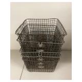 Set of 4 Vintage Metal Wire Baskets