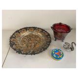 Decorative Metal Plate and Collectible Items