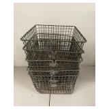 Vintage Industrial Metal Wire Storage Baskets