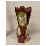 Antique Porcelain Vase with Angel Motif
