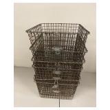 Set of Vintage Metal Wire Storage Baskets