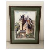 Framed Castle Print, Green Mat, 16x20 Inches