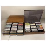 Large Lot of Vintage Cassette Tapes in Cases