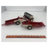 Red true stage metal farm equipment