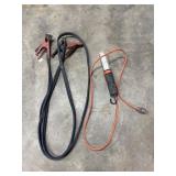 Jumper cables and Shop light