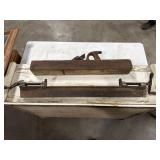 Vintage wood plane and clamp