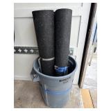 Trashcan and rubber mats