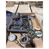 Soldering gun, compression gauge, RPM gauge, psi
