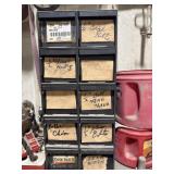 Plastic bolt bin and contents