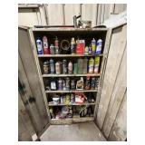 Chemical cabinet with contents bottom rusted