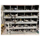 Wooden cubby with contents