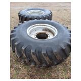 1-set of tires and rims off a Massey combine 24.5