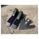 Ripper shank tips and cultivator shovel