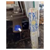mini refridgerator, cat5 cable, florecent light
