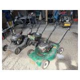 2- push lawn mowers and broadcast spreader