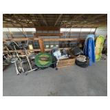 Sleds, exercise bikes and contents
