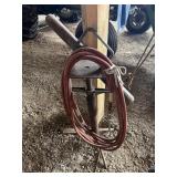 Material stand, post pounder, air hose