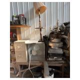 Filing cabinet, fan lamp, chandelier, and items