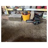 Chainsaws, heater, wooden boxes