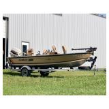 1984 Alumacraft Classic Deluxe fishing boat 50hp