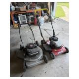 2- push lawn mowers.  Both pull over
