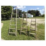 3- wooden step ladders