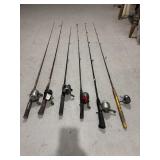 6- fishing rods and reels