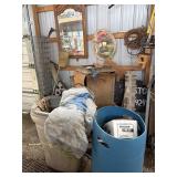 Phonograph, fencing , mirrors and contents
