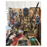 Wall peg board contents and top