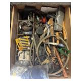 Wire brushes and hose clamps drawer contents