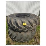 2-Goodyear 16.9/24 combine tires w/rims