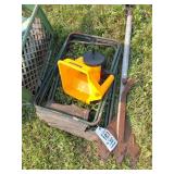 Seats and garden tools