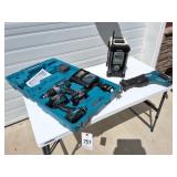 Marital tool set with batteries charger saw radio
