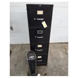 4-drawer file cabinet and fan