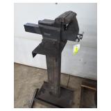 Vise on steel beam stand