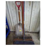 Brooms and shovel