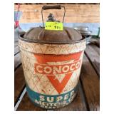 Vintage Conoco 5gal w/wood handle