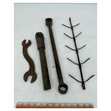 Vintage John Deere, wrenches and corn dryer