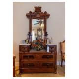 VICTORIAN MARBLE TOP DRESSER W/ MIRROR
